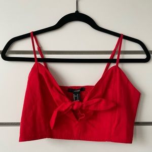 Forever21 Tie Front Crop Top
